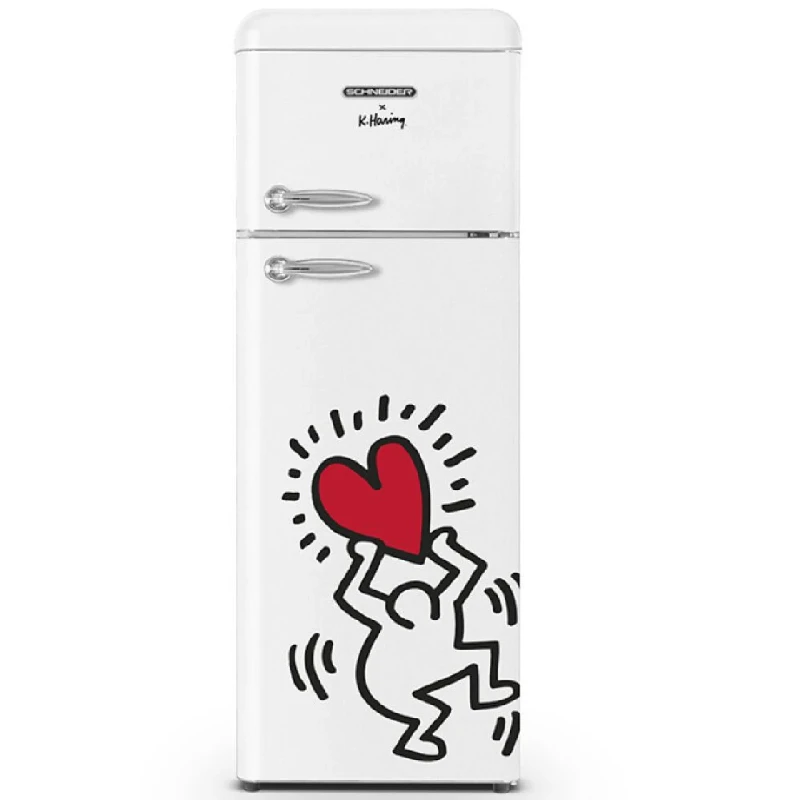 Хладилници с две врати Хладилник с горна камера Schneider SCDD211KTECW Keith Haring