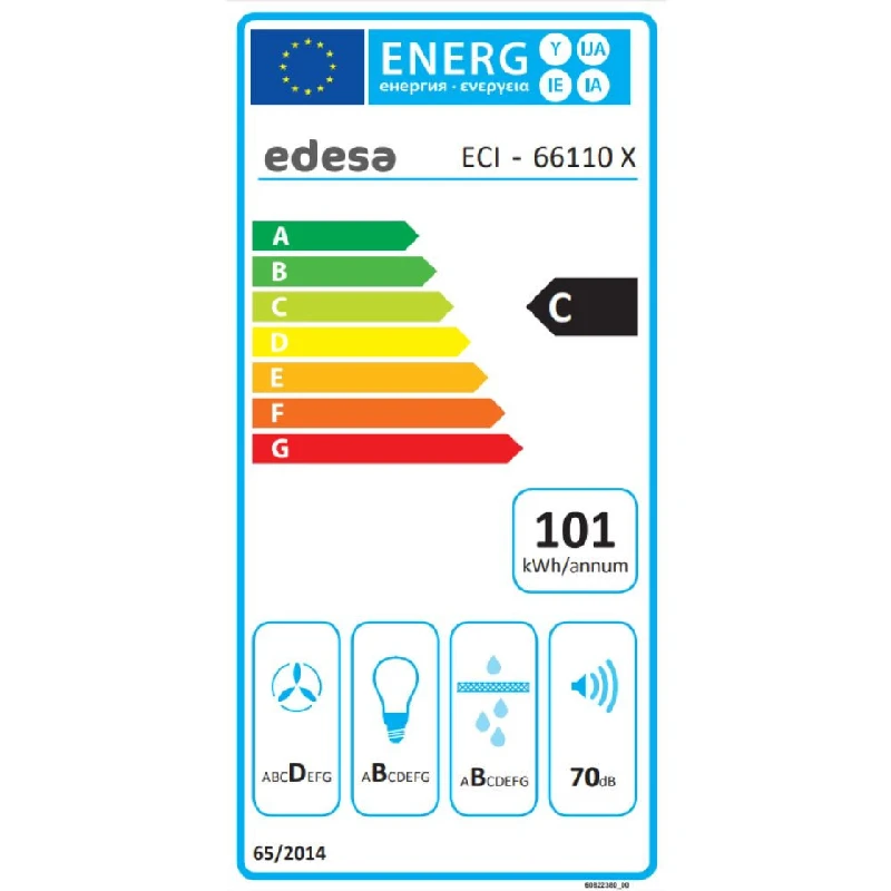 Аспиратори за вграждане Аспиратор 645 m³/h за вграждане Edesa ECI-66110 X