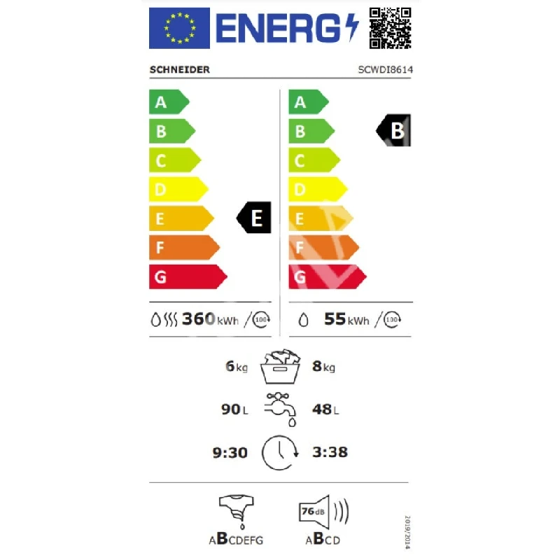 Перални със сушилни Пералня/суш. за вграждане SCHNEIDER SCWDI8614