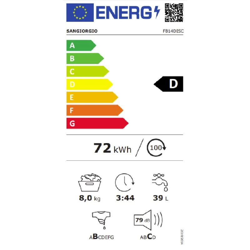 Перални с предно зареждане Пералня Sangiorgio F814DISC Inverter Сребриста