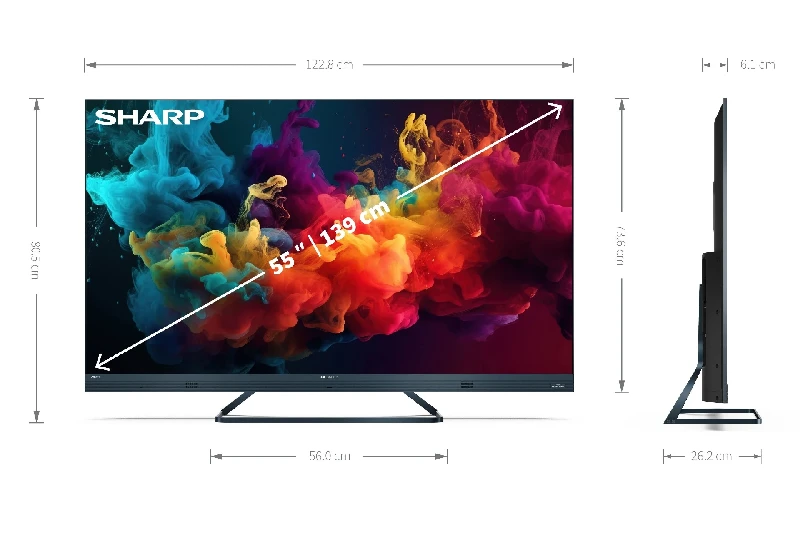 Телевизори 55” 4K Ultra HD 144Hz QLED Google телевизор Sharp LC-55FQ5E