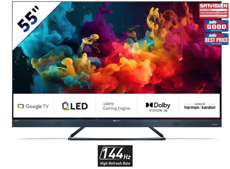 Телевизори 55” 4K Ultra HD 144Hz QLED Google телевизор Sharp LC-55FQ5E